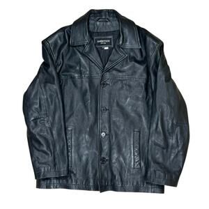 Ambition Collections Black Genuine Leather Jacket Womens Size S Coat